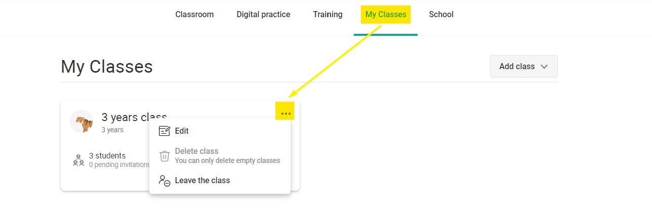 How to edit or delete a class in the Classroom Manager – Innovamat